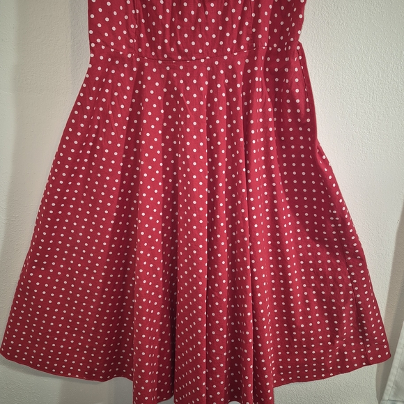 Sara Red and White Polka Dot Dress - Picture 4 of 5